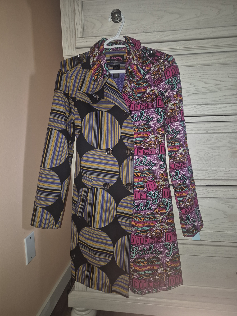 Custo Colorblock Patterned Trench Coat - Multi